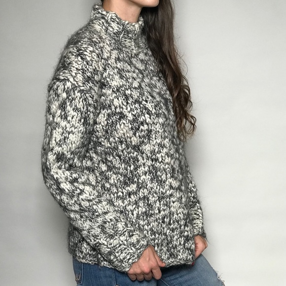 Vintage Chunky Hand Knit Mock Neck Sweater - Picture 6 of 16